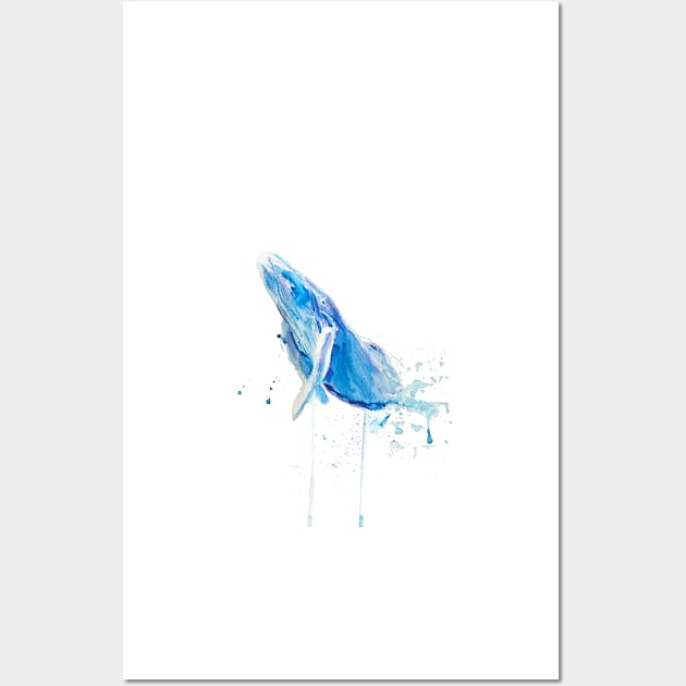 watercolor whale illustration Wall Art by chandelier2137